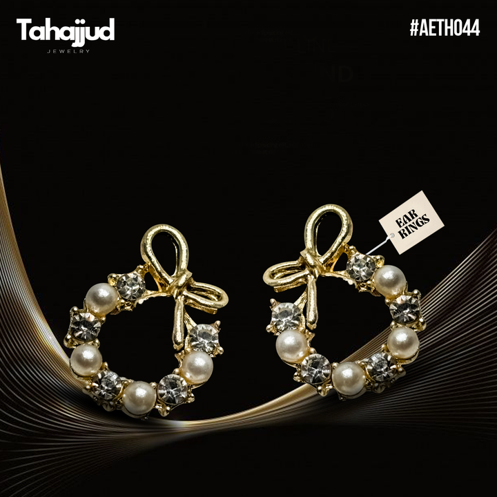 AETH044  Pearl Bow Tops Pair