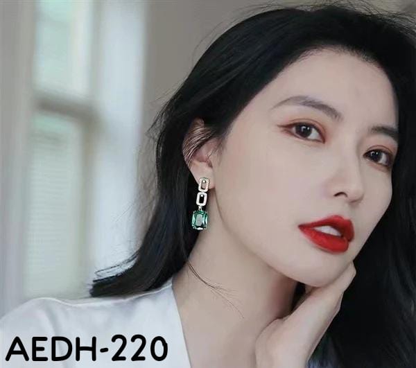 AEDH220  Sterling Square Drop Earrings Pair