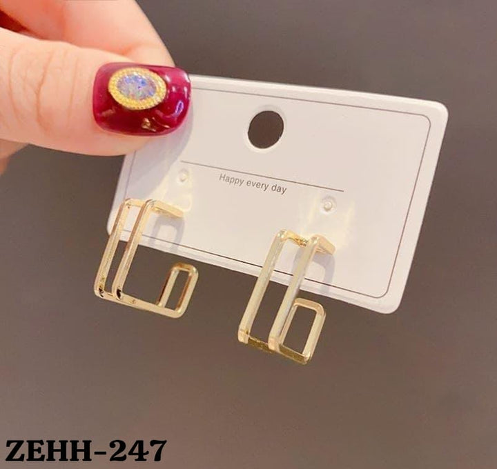 ZEHH247  Square Ear Hoops Pair