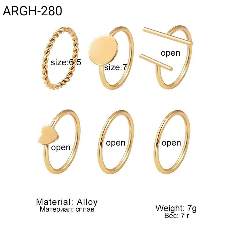 ARGH280  6 Midi Rings