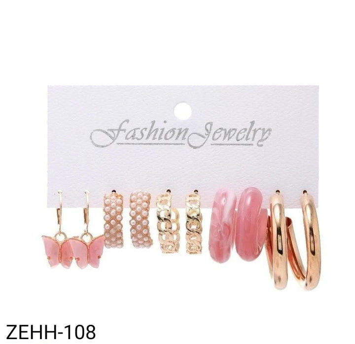 ZEHH108  5 Differ Ear Hoops Pair
