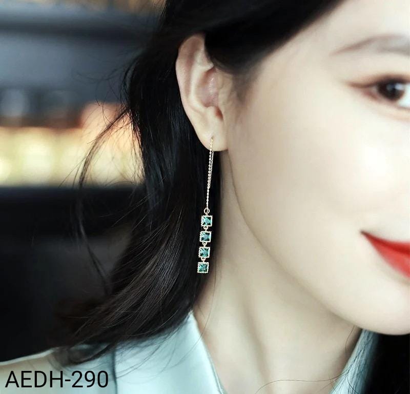AEDH290  Square Drops Ear Earrings Pair