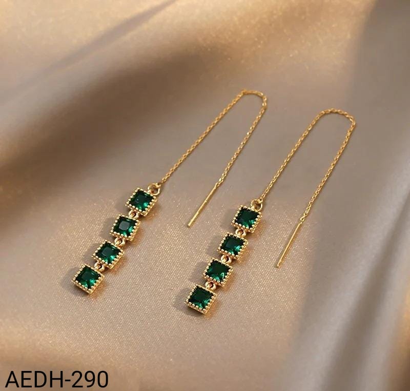 AEDH290  Square Drops Ear Earrings Pair
