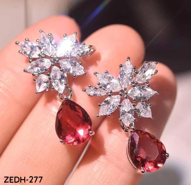 ZEDH277  Leaf Drop Earrings